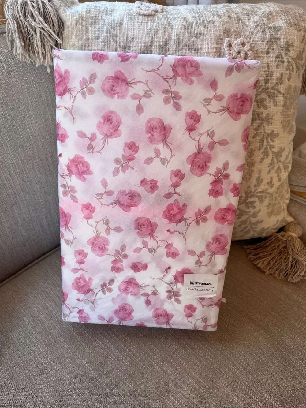 Stanley x LoveShackFancy Floral stanley cup  - Pink Rose Print (ribbon rosa)